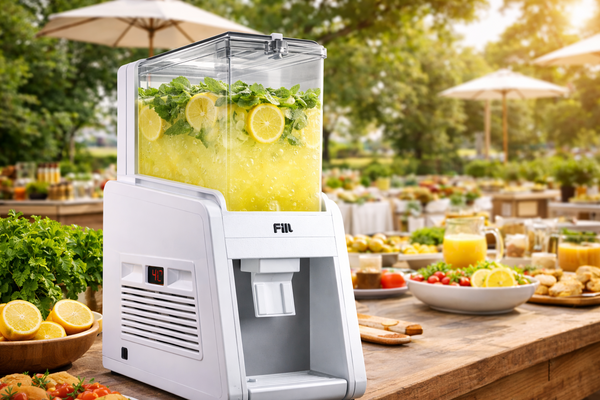 Oteller, işletmeler ve büyük sofralar için tasarlanmış güçlü bir limonata makinası.